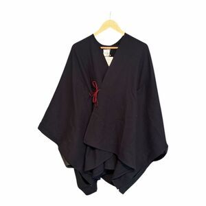 Sou Sou Kyoto Wool Cape Navy Blue Gray NWT